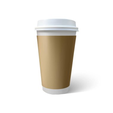 Coffee cup mock up isolated on white background. EPS 10