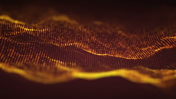 Gold light wave abstract animation. Abstract light flow background wave gold. 4k seamless loop. — Stock Video