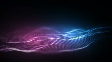 Soyut mavi ses dalgaları. Kusursuz döngü 4k.