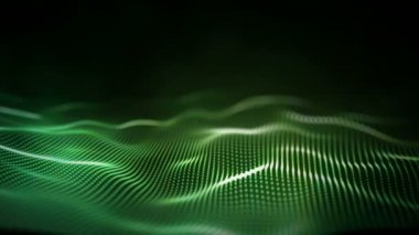 Yeşil enerji dalgası animasyonu. 4k dikişsiz döngü