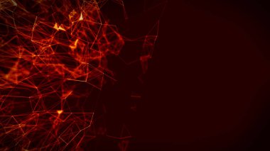 Soyut Ateş kırmızı Geometrik Arkaplan fütüristik teknoloji tarzı. Neon işareti. HUD elementi. Zarif. Büyük veri görselleştirmesi .