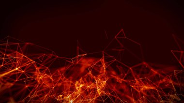Soyut Ateş kırmızı Geometrik Arkaplan fütüristik teknoloji tarzı. Neon işareti. HUD elementi. Zarif. Büyük veri görselleştirmesi .