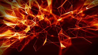 Soyut Ateş kırmızı Geometrik Arkaplan fütüristik teknoloji tarzı. Neon işareti. HUD elementi. Zarif. Büyük veri görselleştirmesi .