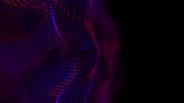 紫色の技術音楽波の背景。ネオンレッドライト. — ストック写真