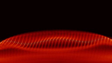 Kırmızı soyut teknoloji arka planı. Müzik soyut dalgası.