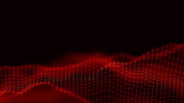 Kırmızı soyut teknoloji arka planı. Müzik soyut dalgası.
