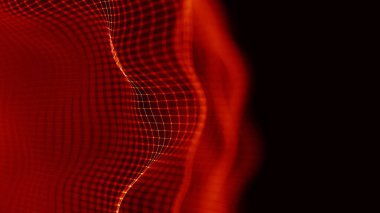Kırmızı soyut teknoloji arka planı. Müzik soyut dalgası.