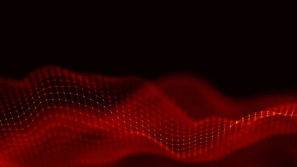 Sfondo tecnologico astratto rosso. Musica onda astratta. — Foto Stock