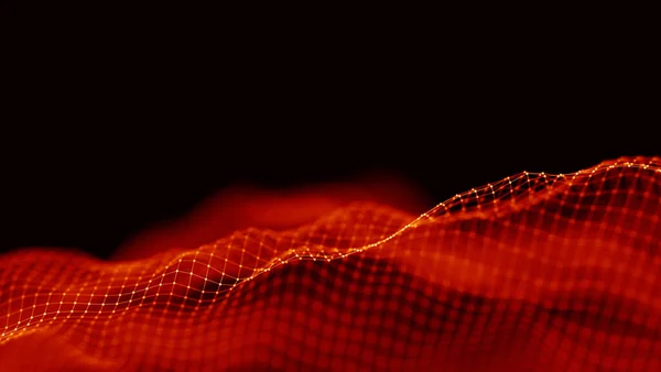 Червоний абстрактний технологічний фон. Музична абстрактна хвиля . — стокове фото