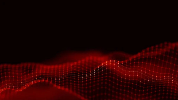 Red abstract technology background. Music abstract wave. — Stock Photo, Image