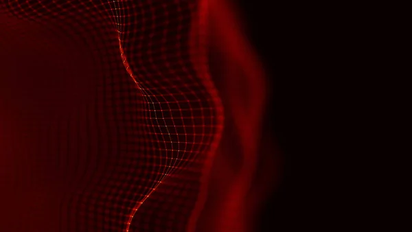 Red abstract technology background. Music abstract wave. — Stock Photo, Image