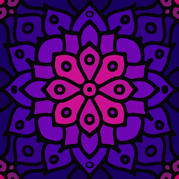 Purple abstract seamless mosaic ornament. Geometrical oriental floral pattern. Bohemian Seamless Oriental Arabesque. Tribal pattern vector. — Stock Vector