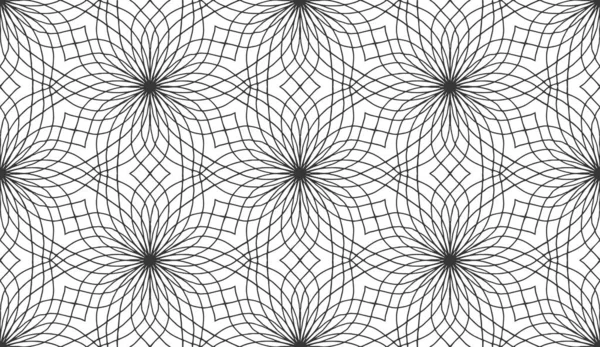 ホワイトを基調としたレトロな抽象的なシームレスベクトルパターン。ベクトルストライプ柄の装飾的なプリントコンセプト。花のシームレスな抽象アートの背景ベクトル. — ストックベクタ