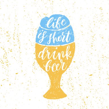Bira ve Oktoberfest fırça yazı el