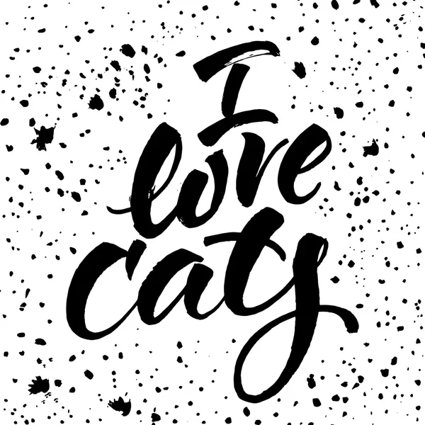 T-shirt I love cats — Stock Vector