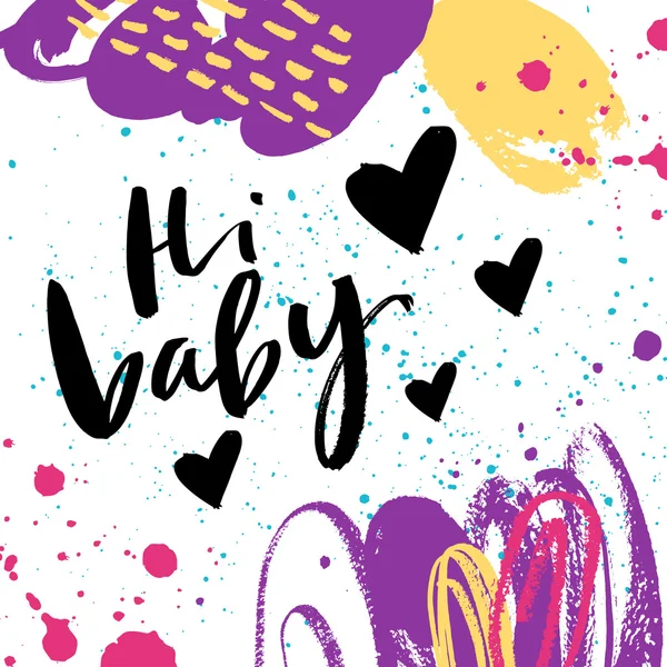 Hola tarjeta de bebé . — Vector de stock