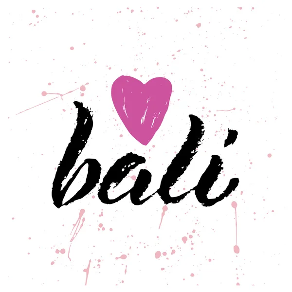 Adoro le lettere bali. — Vettoriale Stock