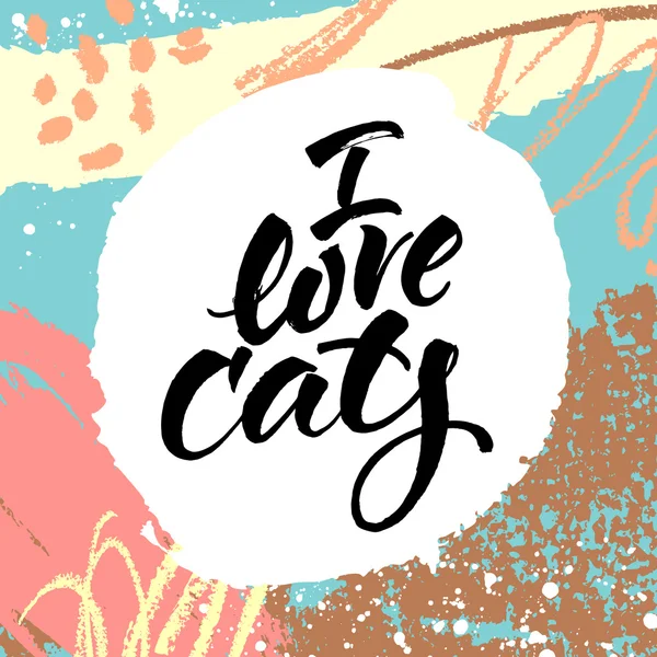 Μου αρέσει η κάρτα γάτες — Διανυσματικό Αρχείο