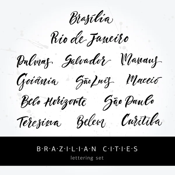 Set de letras Ciudades brasileñas — Vector de stock