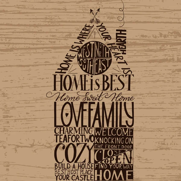 Phrases sur home sweet home — Image vectorielle