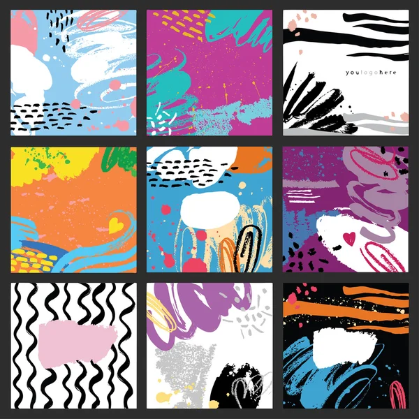 Set of 9  abstract cards Royalty Free Stock Illustrations