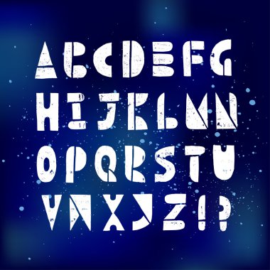 Arka planda kesme alfabesi