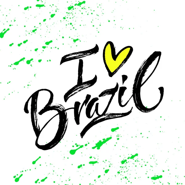 Carta de mano Brasil — Vector de stock