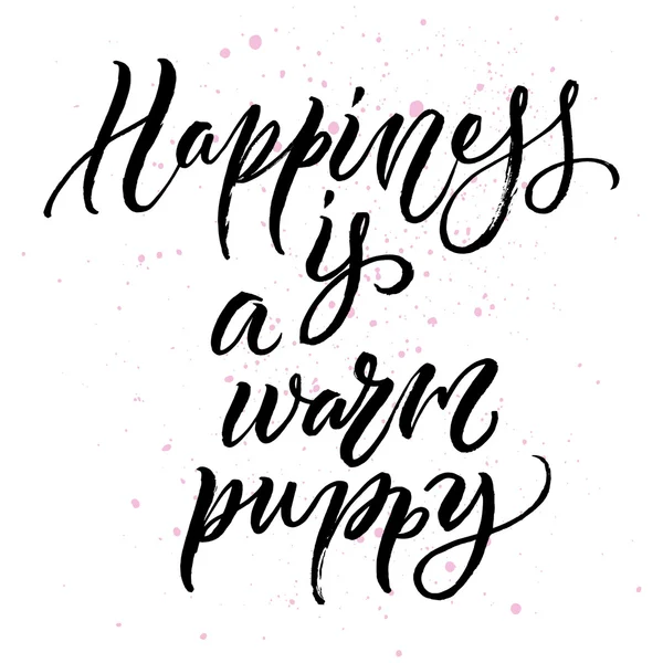 Happiness is a warm puppy — 图库矢量图片