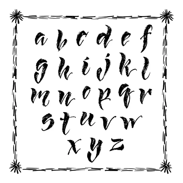 Alfabeto latino caligráfico . — Vetor de Stock