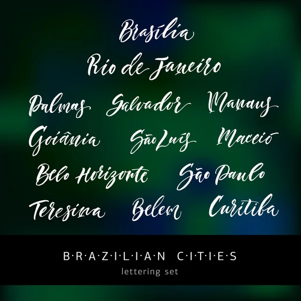 Set de letras Ciudades brasileñas — Vector de stock