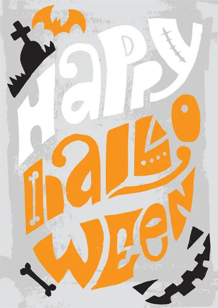 Feliz Halloween linograbado — Archivo Imágenes Vectoriales