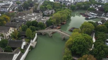aerial view of Shantang street in Suzhou city, China. High quality 4k footage