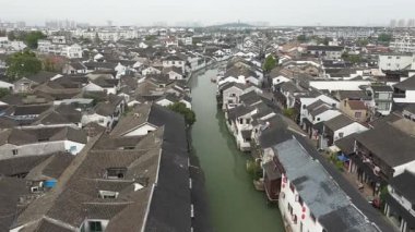 aerial view of Shantang street in Suzhou city, China. High quality 4k footage