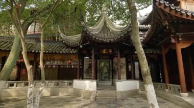 Suzhou, Çin - 8 Mart 2022: Hanshan Tapınağı 4 'teki manzara, Çin Suzhou' daki antik kültür. Yüksek kalite 4k görüntü