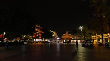 Çin 'in Nanjing şehrindeki eski toprak manzarası, geleneksel Çin kanalı mimarisini gözler önüne seriyor..