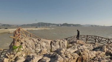 Fujian Yushan Adası 'ndaki doğal manzara. Yüksek kalite 4k görüntü