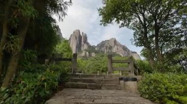 Fujian 'daki Taimu Dağı' nın doğal manzarası. Yüksek kalite 4k görüntü