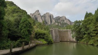 Fujian 'daki Taimu Dağı' nın doğal manzarası. Yüksek kalite 4k görüntü