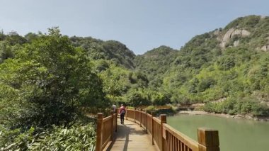 Fujian 'daki Taimu Dağı' nın doğal manzarası. Yüksek kalite 4k görüntü