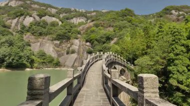 Fujian 'daki Taimu Dağı' nın doğal manzarası. Yüksek kalite 4k görüntü