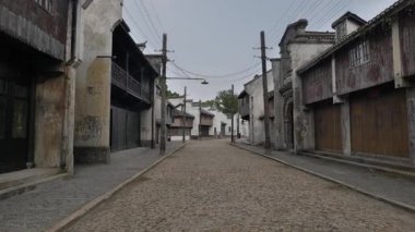 Şangay 'ın tarihi sokak manzaraları. Yüksek kalite 4k görüntü