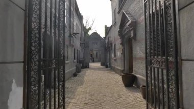 Şangay 'ın tarihi sokak manzaraları. Yüksek kalite 4k görüntü