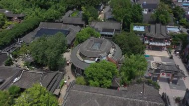 Yangzhou şehir manzarası ve Jiangsu, Çin 'deki tarihi mimari. Yüksek kalite 4k görüntü