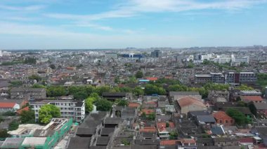 Yangzhou şehir manzarası ve Jiangsu, Çin 'deki tarihi mimari. Yüksek kalite 4k görüntü