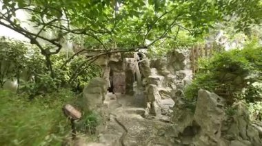 He Garden, Yangzhou, Jiangsu, Çin 'deki tarihi mimari ve doğal manzara. Yüksek kalite 4k görüntü