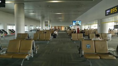 Çin 'deki Modern Uluslararası Havaalanı Terminali. Yüksek kalite 4k görüntü