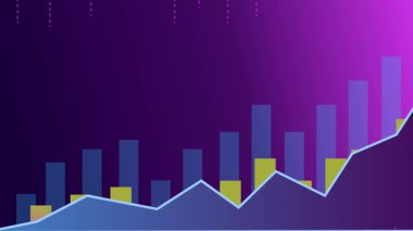 Bugün İş Analizleri İçin Büyüme ve Pozitif Piyasa Eğilimini Gösteren Bar ve Çizgi Grafiklerinin animasyonu, büyüme, performans ve veri içgörülerini gözler önüne seriyor.