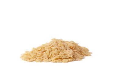 Beyaz üzerine uzanmış küçük bir stellini kayması. Çorba yıldızları. İtalyan makarnası.