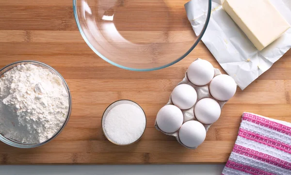 Preparation Ingredients Preparation Dough — Stock Photo, Image