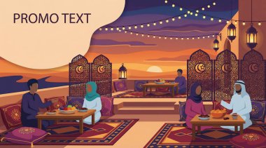 Arap elbiseli Müslüman çift.